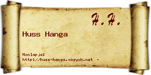 Huss Hanga névjegykártya